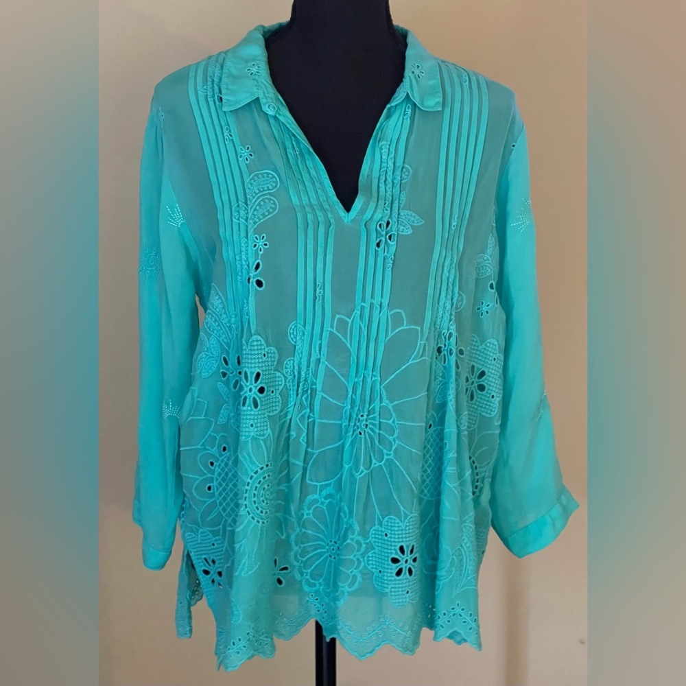 NWOT JOHNNY WAS JAZLYNN LEMMI Blouse. Vintage bohemian inspired style. Size S.